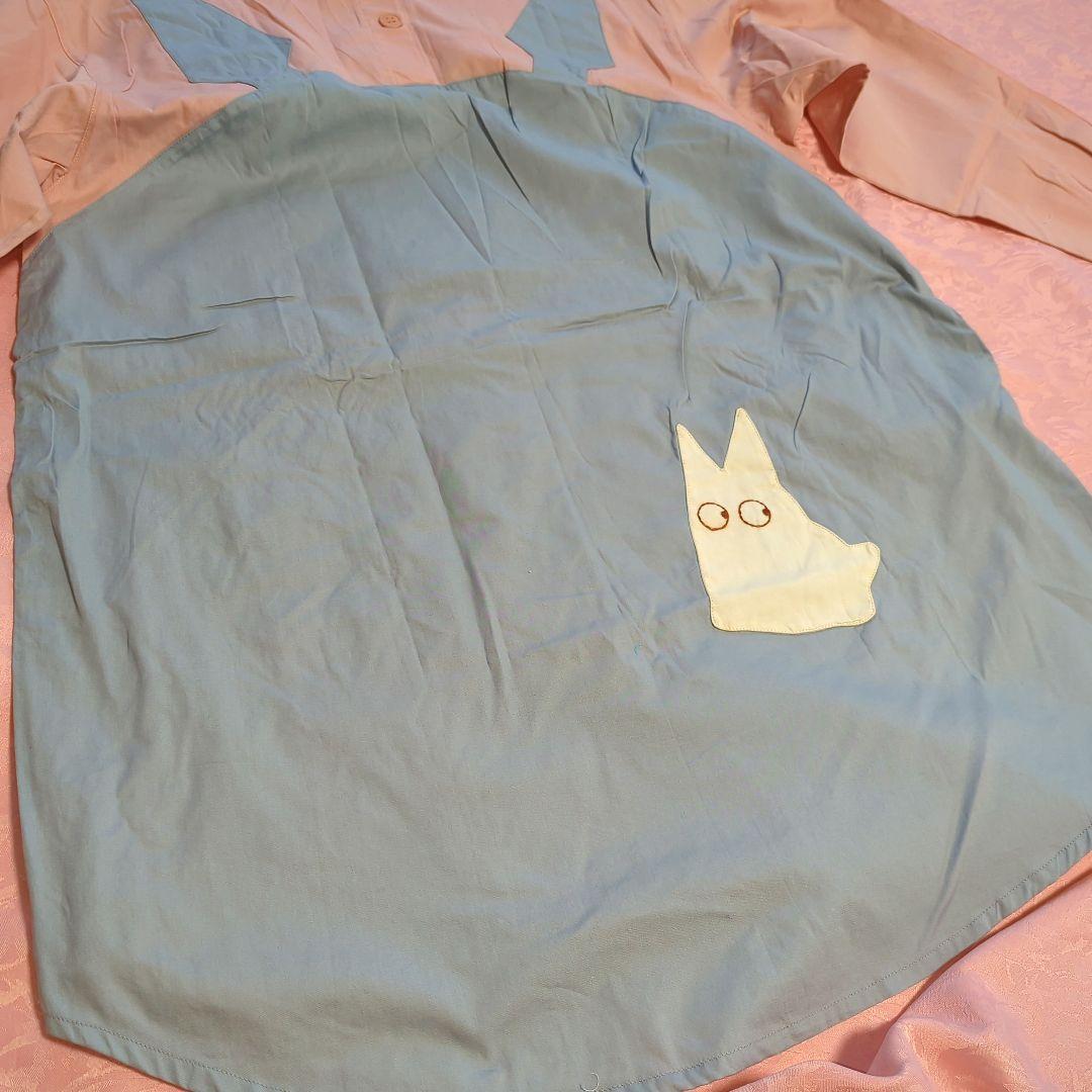 となりのトトロ❤エプロン❤割烹着タイプ❤大人用 　ジブリ　介護士 ママ　エプロン