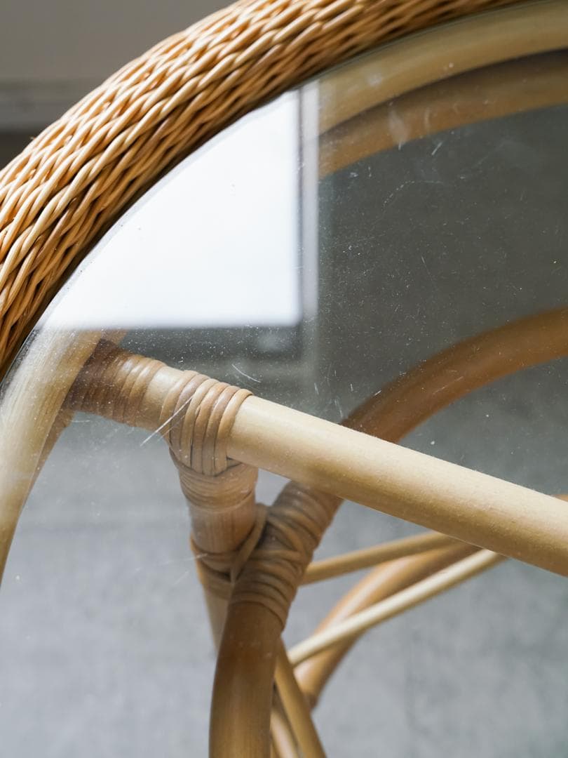 \"山川ラタン\" ヴィンテージ 丸テーブル ジャパニーズモダン 剣持勇