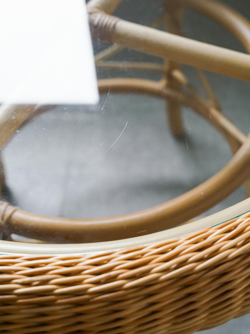 \"山川ラタン\" ヴィンテージ 丸テーブル ジャパニーズモダン 剣持勇