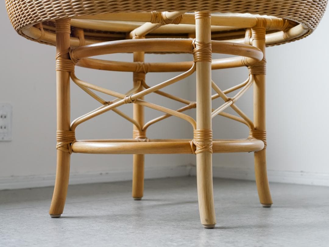 \"山川ラタン\" ヴィンテージ 丸テーブル ジャパニーズモダン 剣持勇