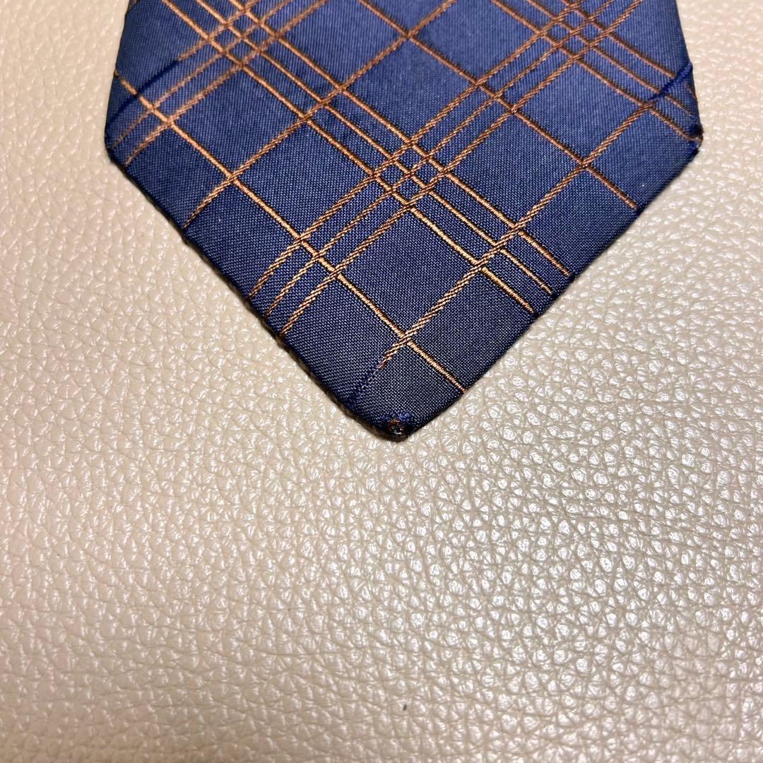 ドルチェアンドガッバーナ　ネクタイ　ストライプ ドット　チェック　ネイビー　紺