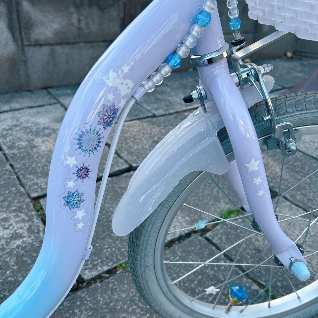 【直接引き渡し限定】18インチ　自転車　子供　アナ雪　補助輪あり