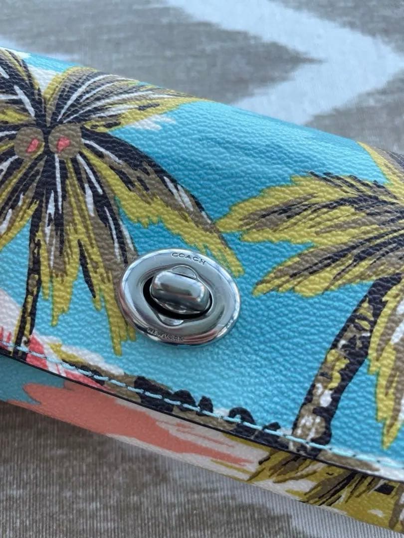 新品未使用　COACH メガネ　サングラスケース　ハワイ限定　パームツリー柄
