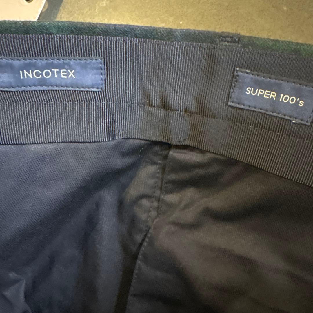 Incotex チェック　ネイビーグリーン　46