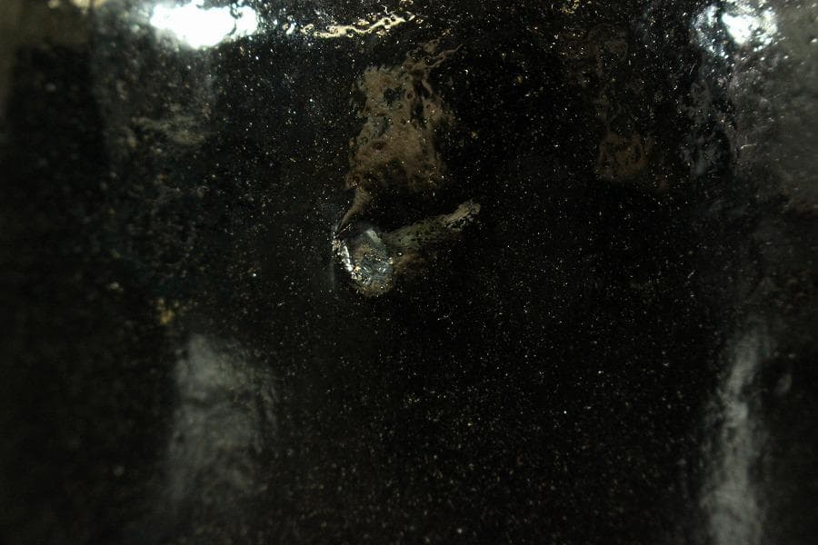 茶道具 楽茶碗 山草風景文様 松楽印(メ1732)