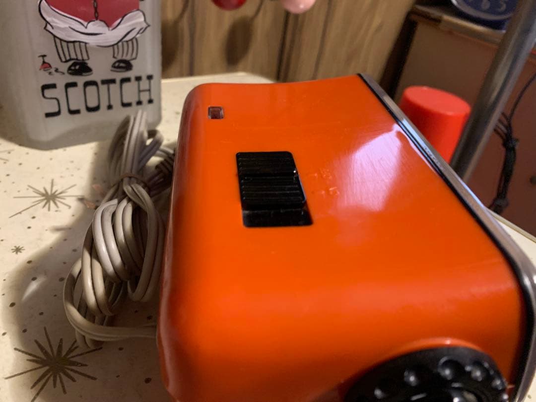 昭和レトロ　動作品　コパル　パタパタ時計　オレンジ　スペースエイジ　レトロポップ