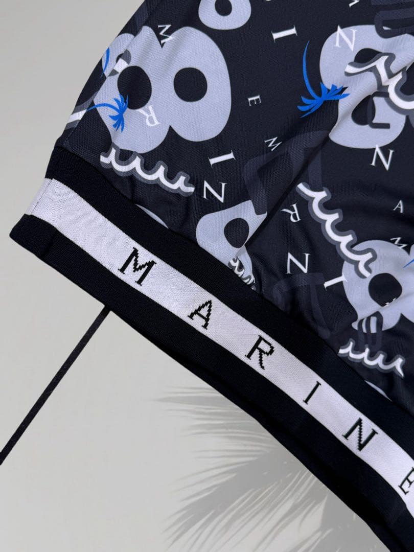 【新品】ムータマリン　ゴルフ　ハーフジップ　半袖シャツ　黒　青　メンズXLサイズ