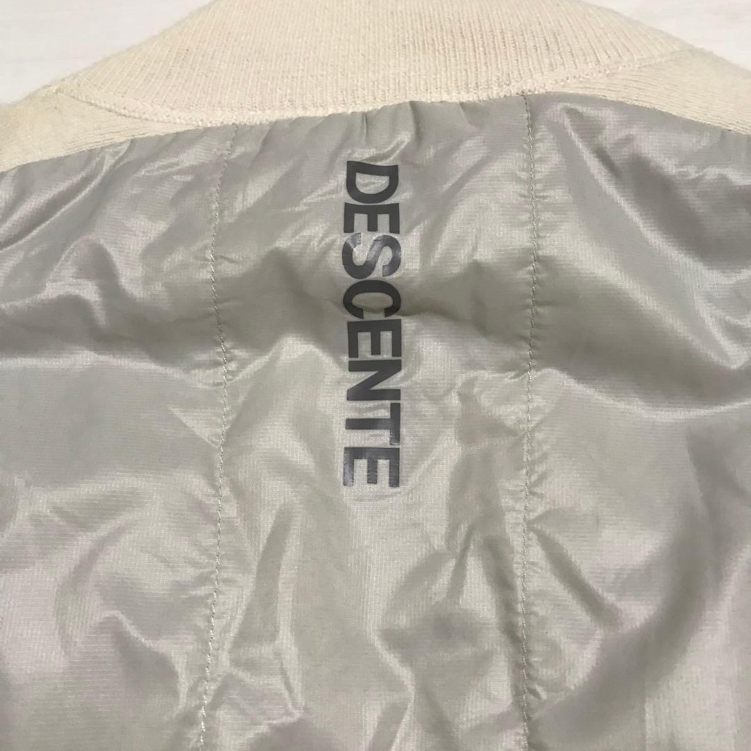 デサント　ジップアップセーター アイボリー/グレー