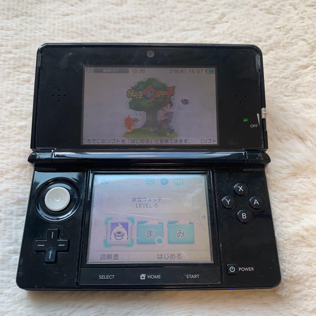(ジャンク品）ニンテンドー3DS 本体 ブラック 起動確認済ソフト6本
