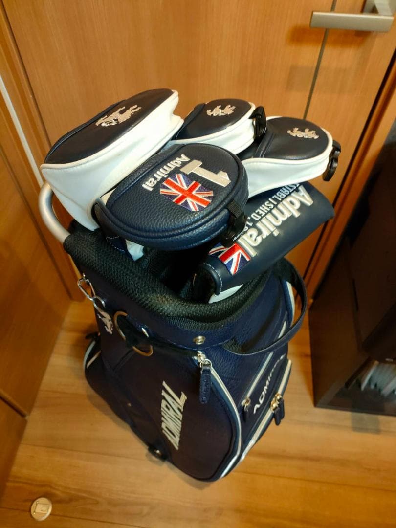 【Admiralセット美品】キャディバッグ・ヘッドカバー・ポーチ・マーカー