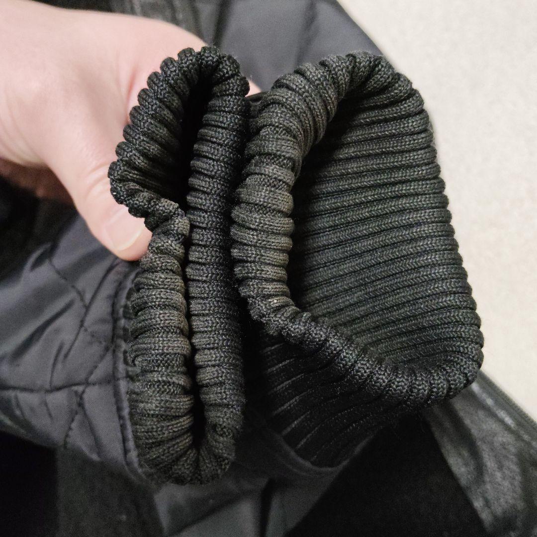 EA7★EMPORIO ARMANI★フェイクレザーブラック中綿ジャケット