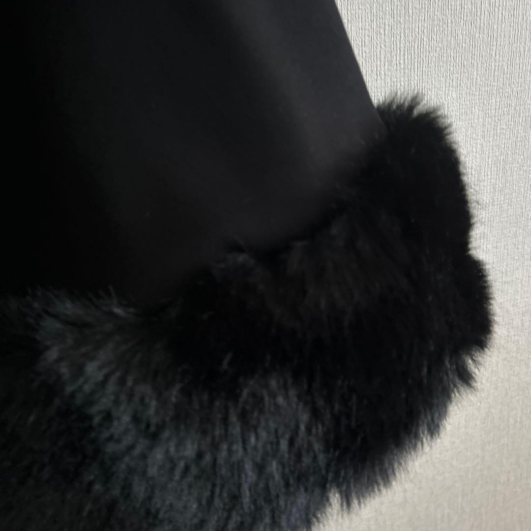 FENNEL 黒 フード付きケープコート