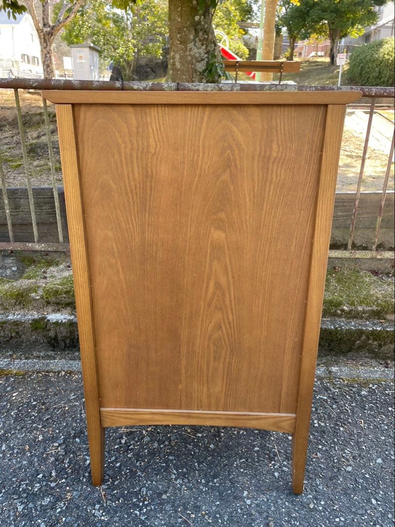 姫路マルニ　アンティーク　ナチュラルウッド 3段引き出しキャビネット