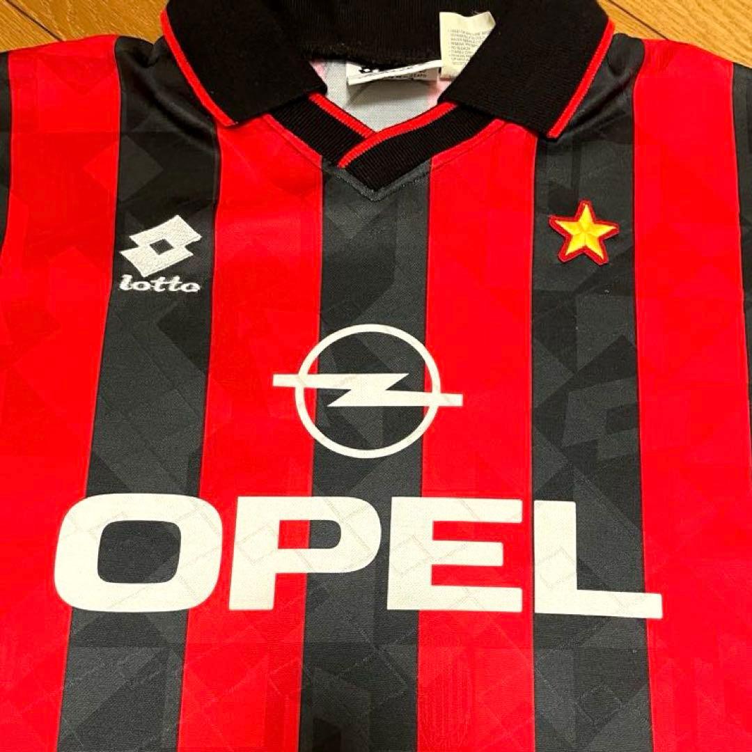 イタリア製 ビンテージ ACミラン lotto 長袖 ゲームシャツ ユニフォーム