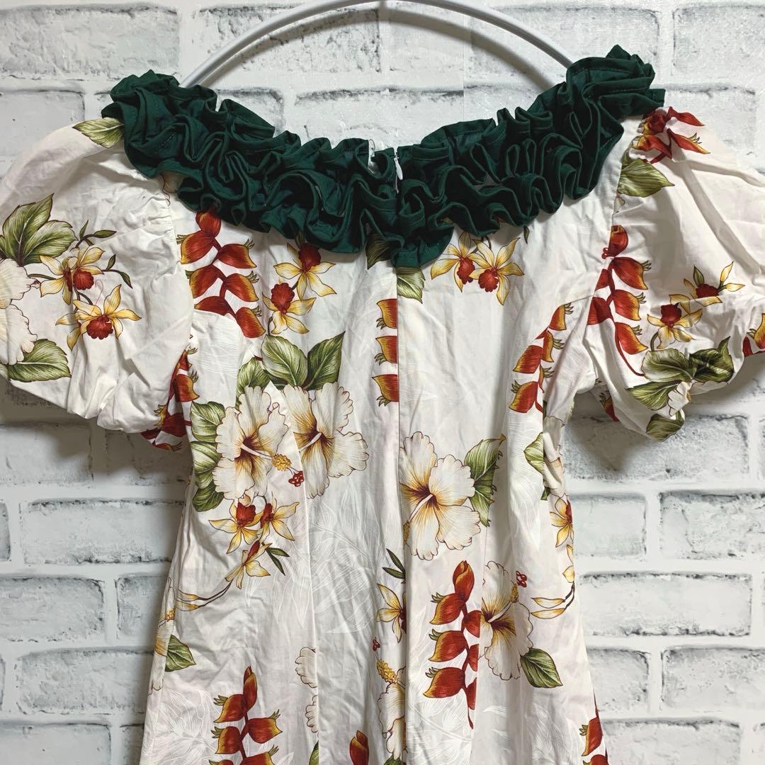 【CCFashions】フラダンス衣装　ハワイ製　花柄　ドレス　ムームー