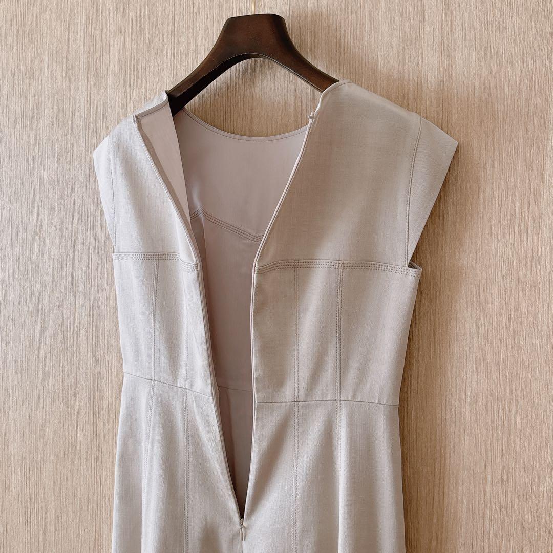 【213】新品　アナイ　デニムライクフレア ワンピース　ライトベージュ　36　B