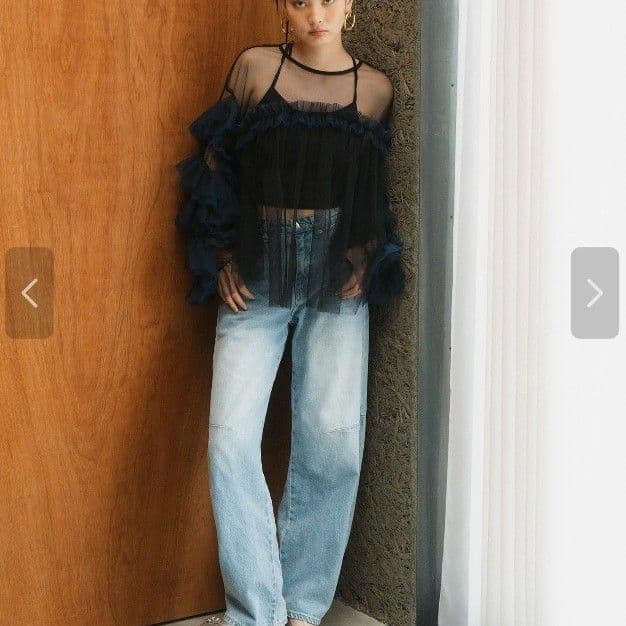 ANDRESD チュールフリルトップス ブラウス ワンピース ドレス 結婚式