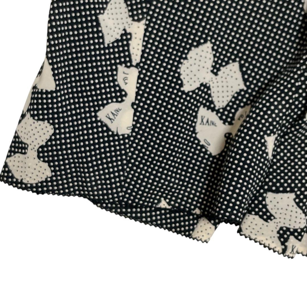 KANEKO ISAO ロングワンピース ブラック たくし上げ リボン ドット