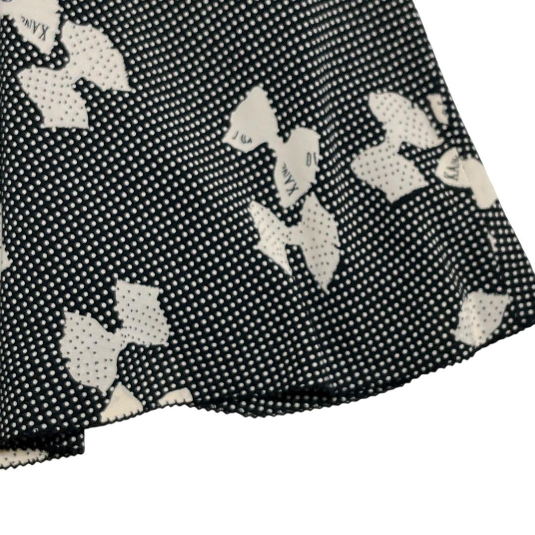 KANEKO ISAO ロングワンピース ブラック たくし上げ リボン ドット