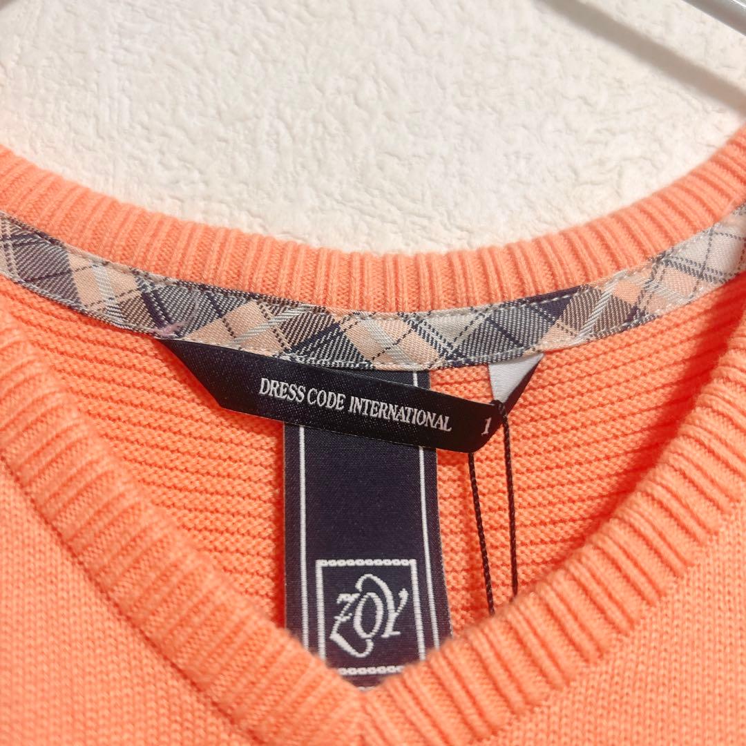 未使用タグ付きZOY ゾーイ ニットベスト メンズS 1ゴルフウェア オレンジ