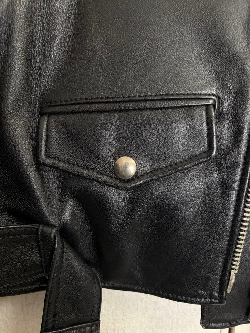 【極美品】韓国製　ダブルライダース 本革 ブラック M相当