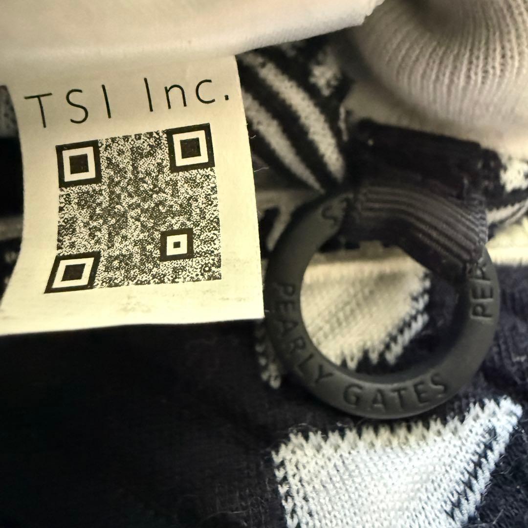 現行モデル　パーリーゲイツ　ジョガーパンツ　総柄　白　黒　M〜L相当　サイドロゴ