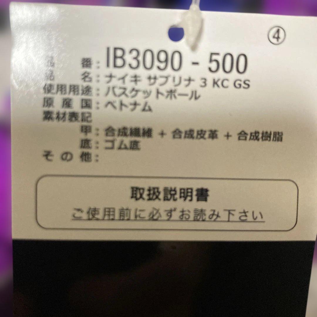 ナイキ　サブリナ3 KC GS 紫/緑/青 NIKE SABURINA3