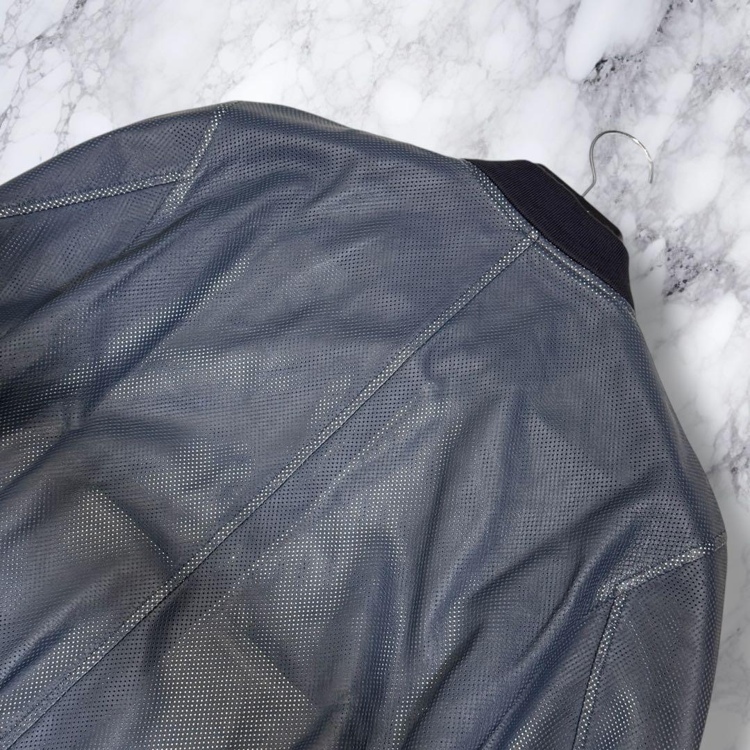 美品 ドルチェ&ガッバーナ ラムレザー パンチング レザータグ レザージャケット