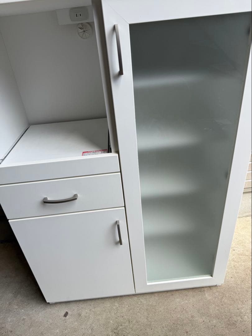 手渡し限定　ニトリ　食器棚 レンジボード キッチンボード 白 ホワイト