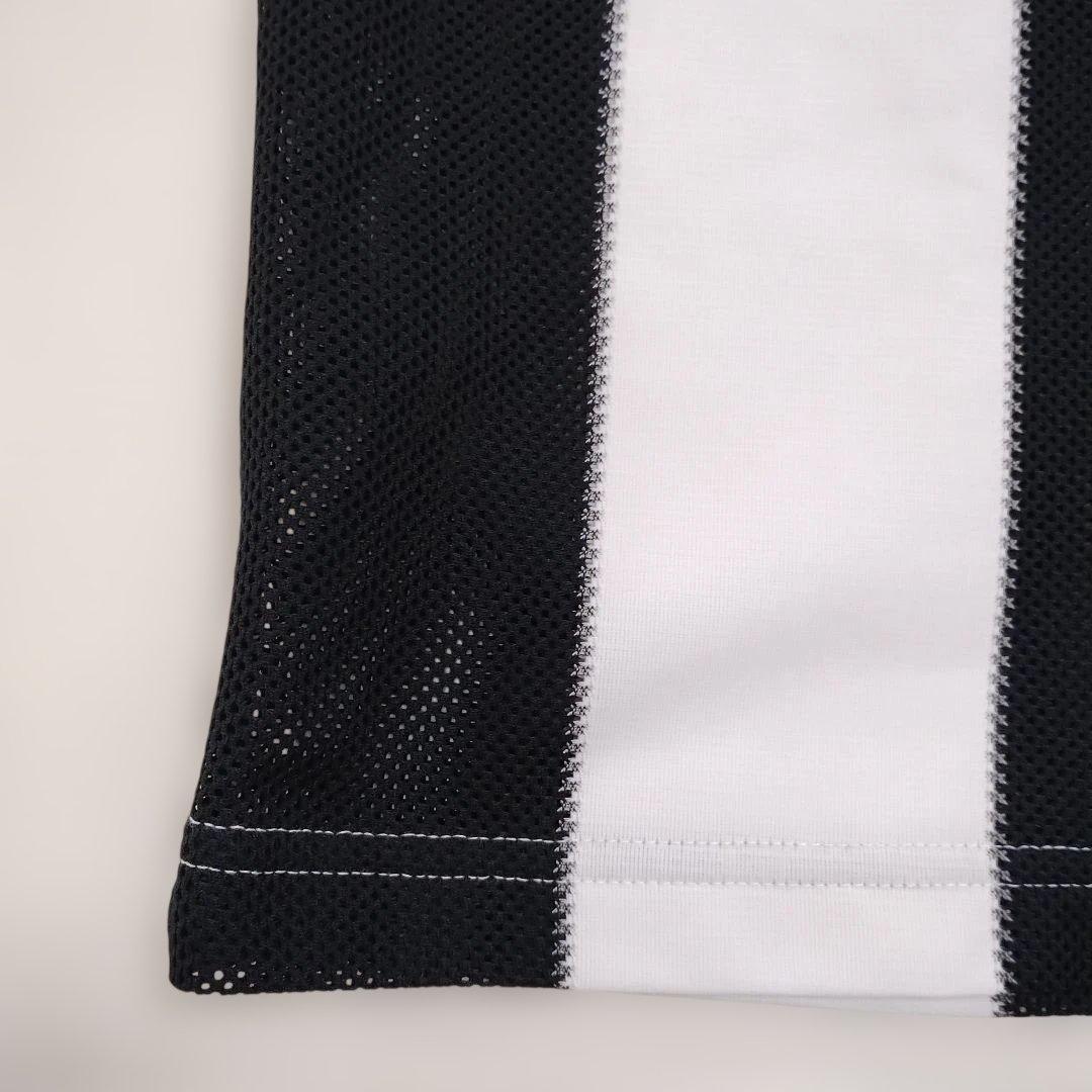 90s adidas ストライプメッシュシャツ　デサント製