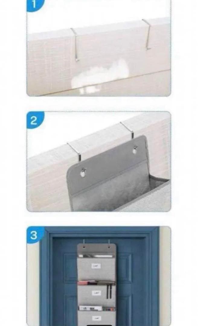 引っ掛け収納 バッグ 雑貨 収納 ポーチ グレー 150×35cm