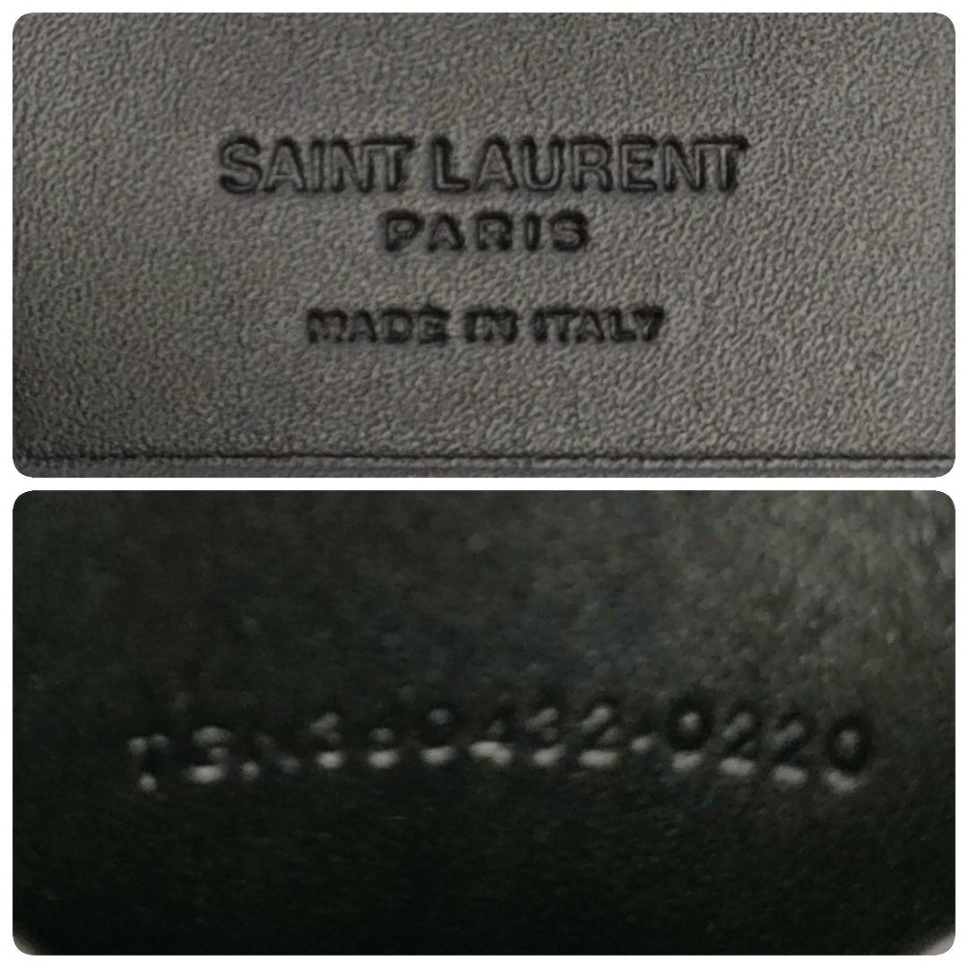 サンローラン　6連キーケース　ブラック　ゴールド金具　ロゴ