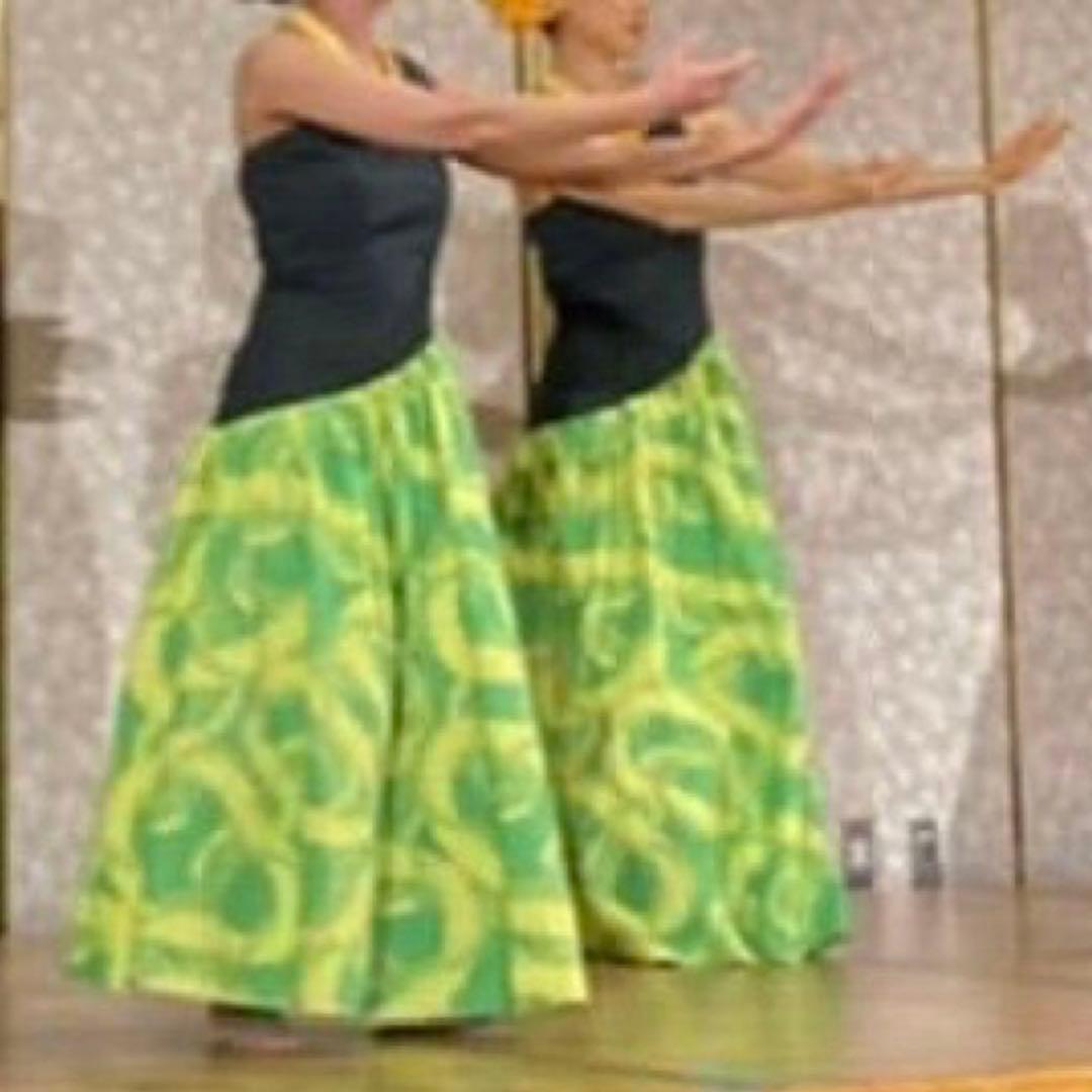 【新品未使用】ワンショルダーフラダンスドレス グリーン