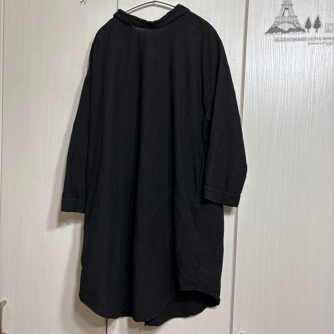 nest robe リネン近江晒しロールカラーブラウス