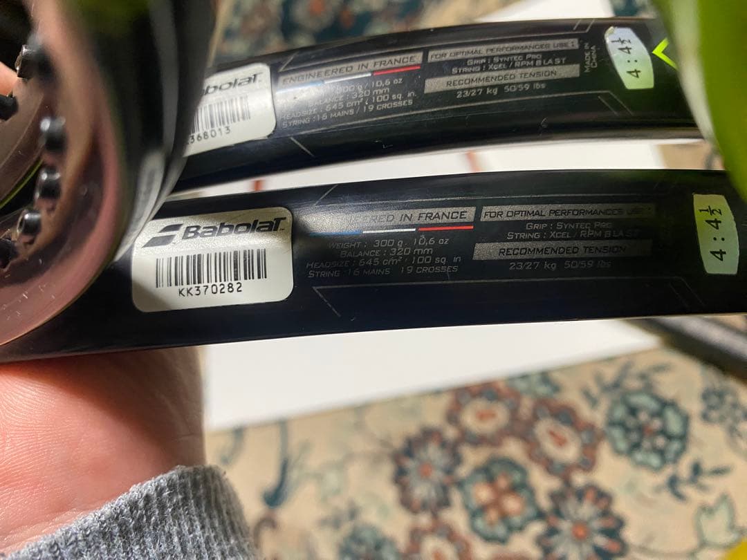 バボラ ピュアアエロ+ テニスラケット 2本セット G4 2016年　硬式テニス