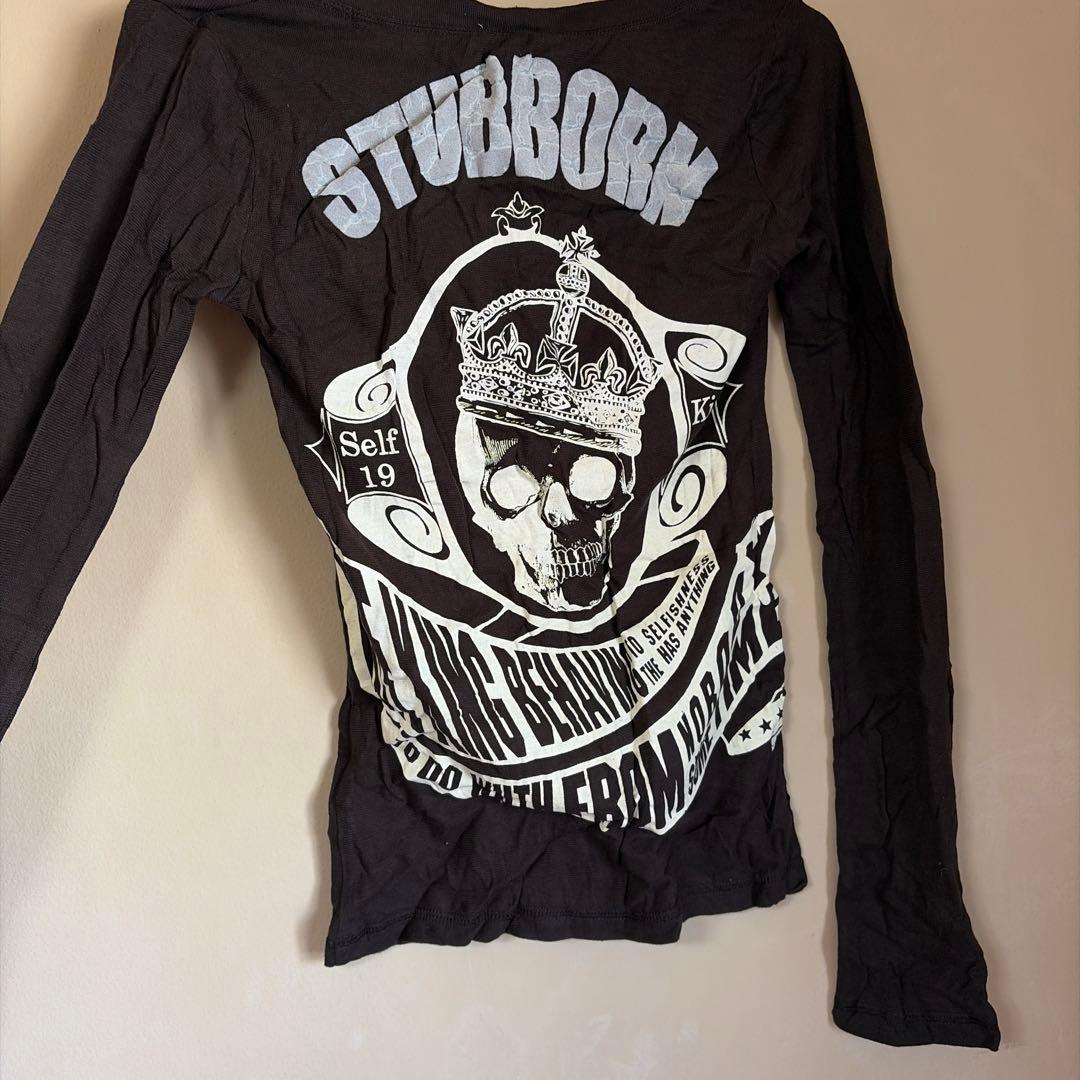 新品タグ付　d.i.a.デカスカル×王冠プリントロンT ブラックF