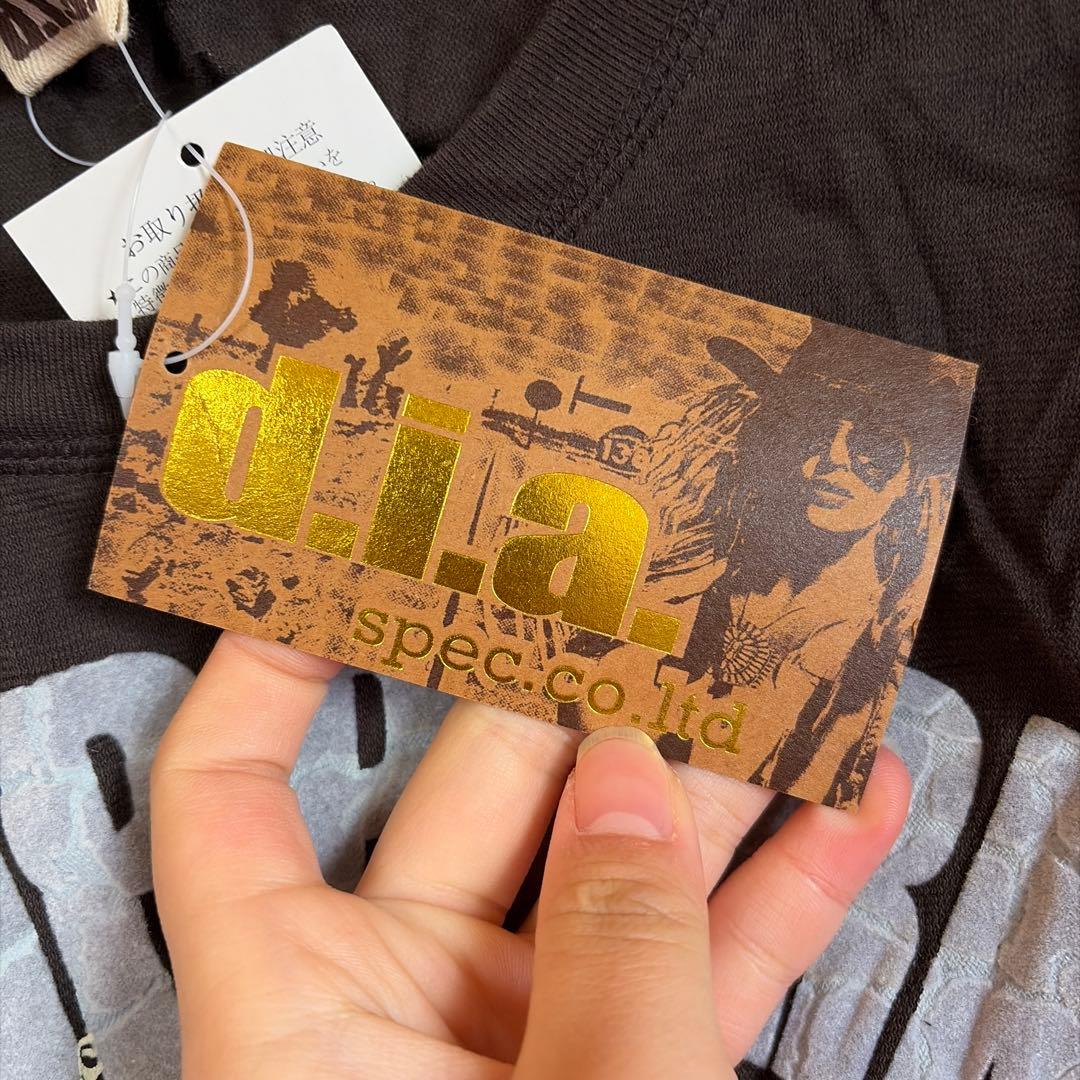 新品タグ付　d.i.a.デカスカル×王冠プリントロンT ブラックF