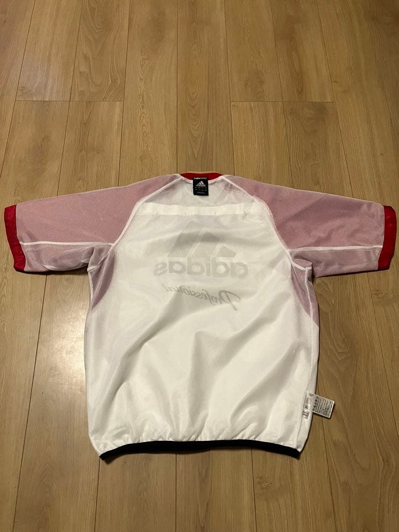 美品 アディダスプロフェッショナル 半袖 ウィンドブレーカー 白 赤 坂本 野球