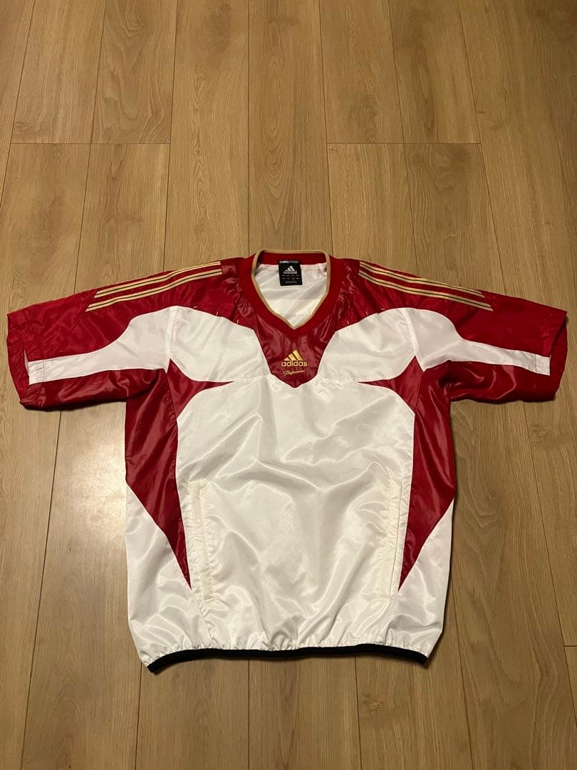 美品 アディダスプロフェッショナル 半袖 ウィンドブレーカー 白 赤 坂本 野球