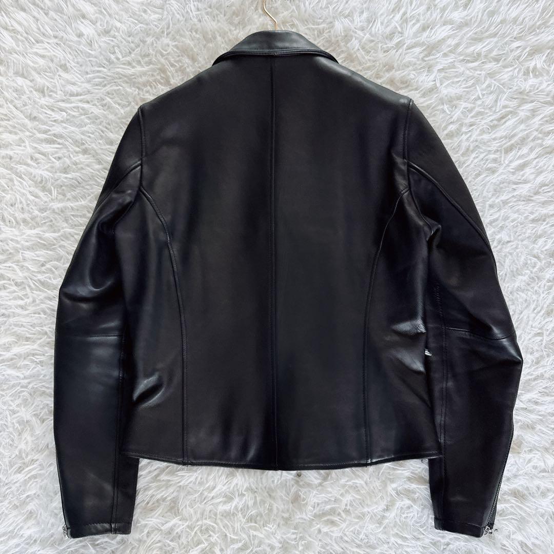 【BEAMS】ダブルライダース レザー ジャケット ブラック 羊革 Mサイズ