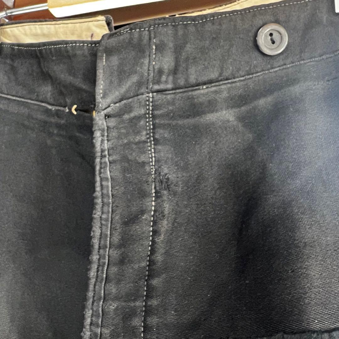 20s 30s french vintage ブラックモールスキン トラウザーズ