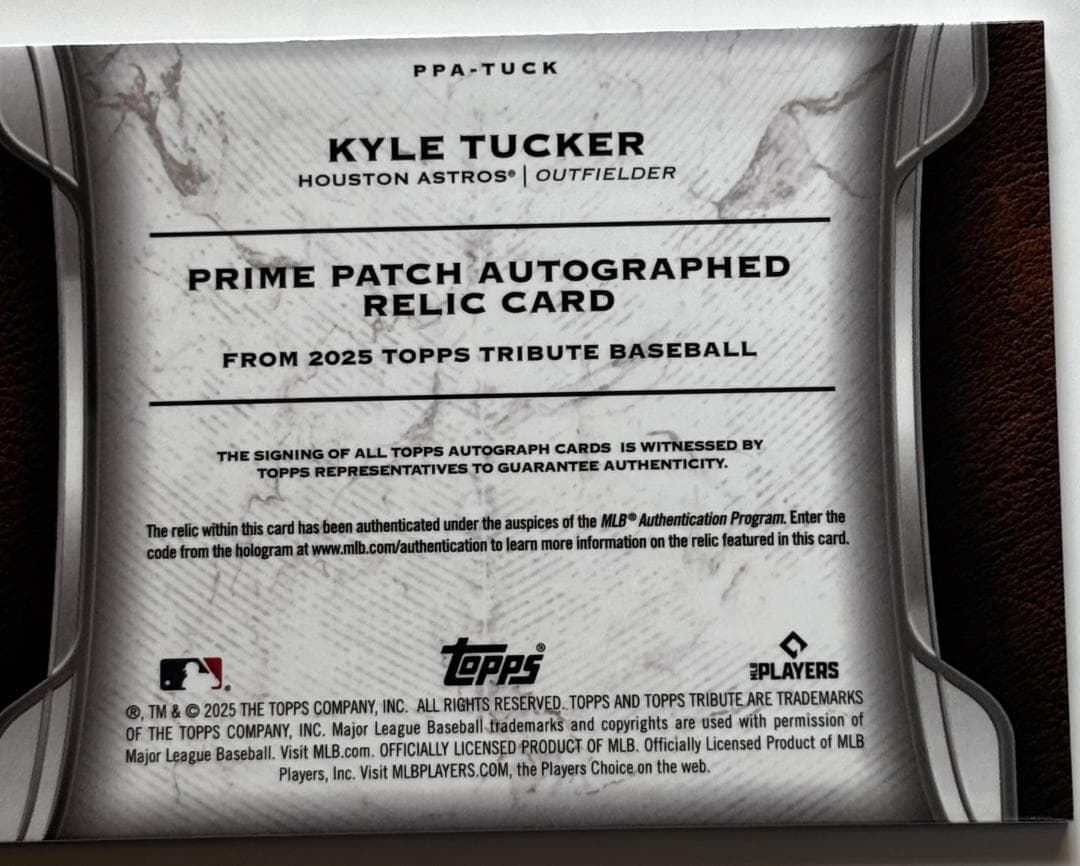 記念グッズ Kyle Tucker MLB Full Logo Patch Auto 1/1