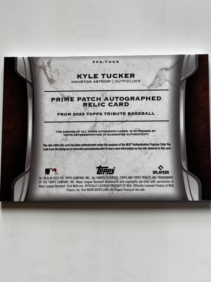記念グッズ Kyle Tucker MLB Full Logo Patch Auto 1/1