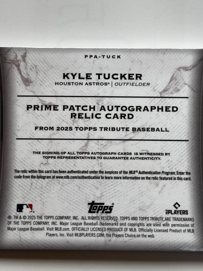 記念グッズ Kyle Tucker MLB Full Logo Patch Auto 1/1