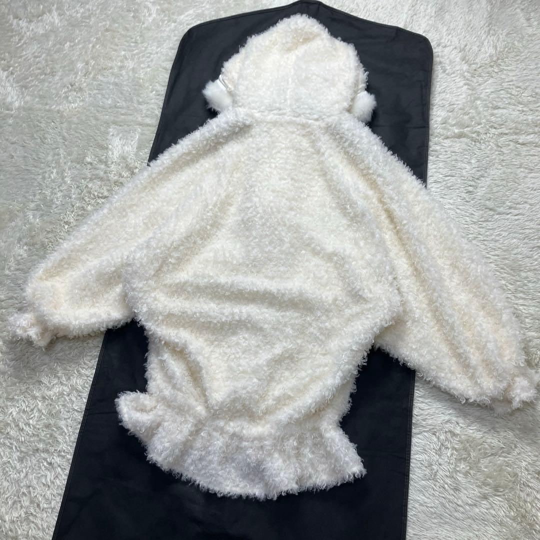 【訳あり】リズリサ　もこもこ　ボア　パーカー　ギャル　姫ロリ　y2k 白