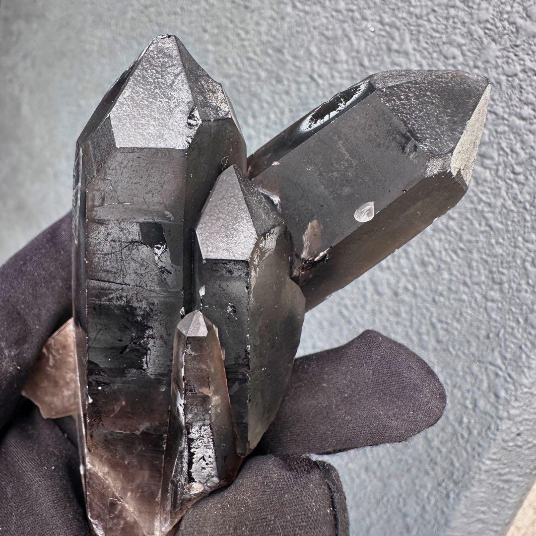 【金運· 魔除 ·浄化】煙水晶スモーキークォーツ 水晶クラスター 原石A1634