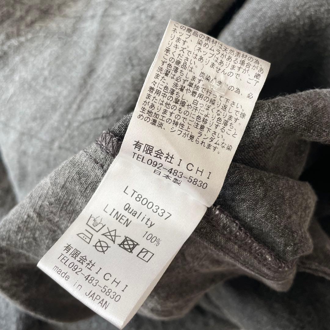 イチアンティークス ichi antiquites 炭染めリネンワンピース F