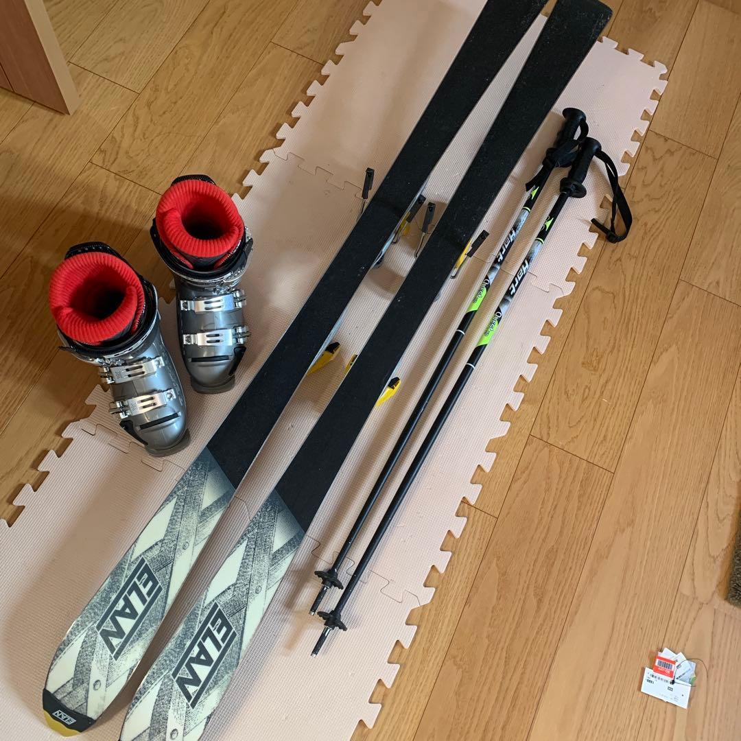 ELANスキー3点セット スキーブーツREXXAM ポール ストックHART