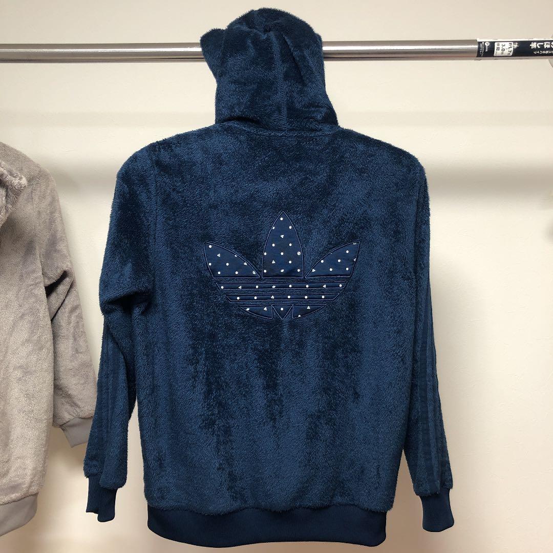 アディダス　モコモコ　ボアパーカー　トレフォイル