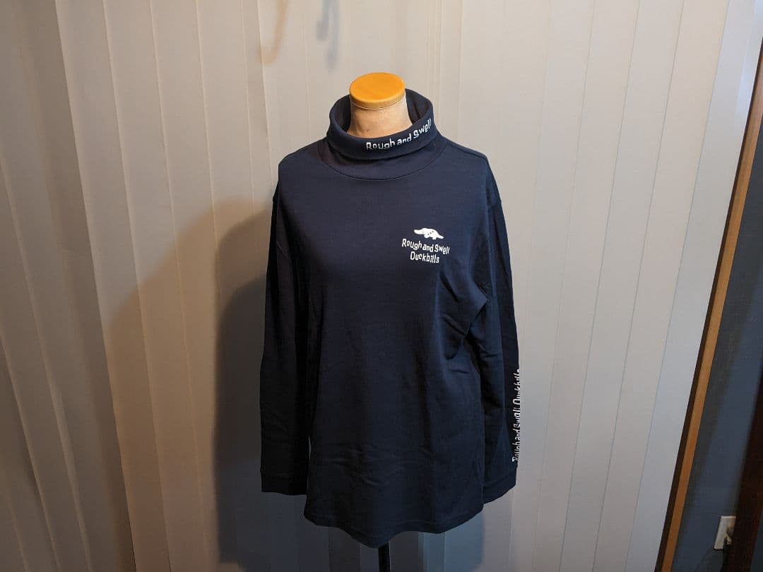 rough&swell　コットン　モックネック　ストレッチ　タートル　長袖シャツ